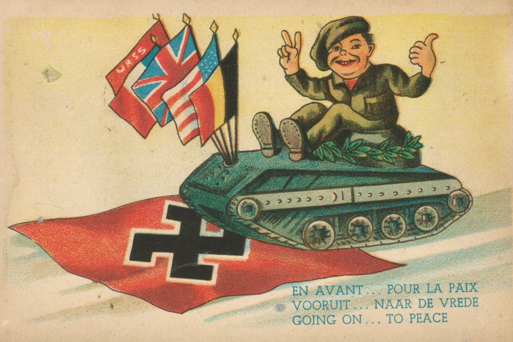 "Voran zum FriedenPropaganda-Postkarte Belgien (Quelle: Herbert Ruland)
